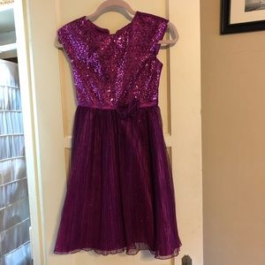 Girls purple sequin dress - size 10